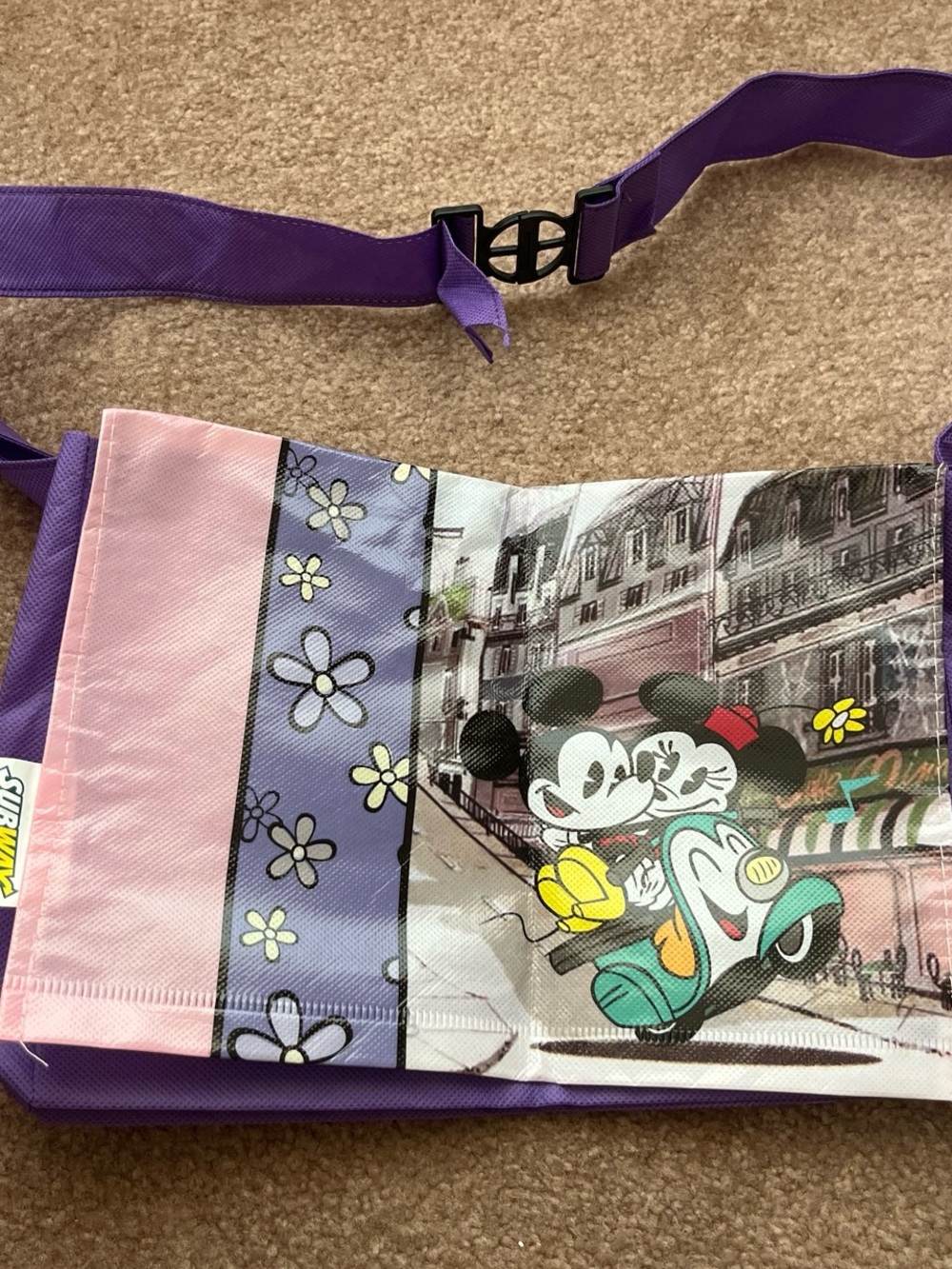 Kids Purple Mickey Mouse Crossbody Bag